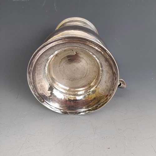 297 - A late 18th century silver tankard, of baluster form, initialled, Newcastle 1777, 11.5 ozt, 14 cm hi... 