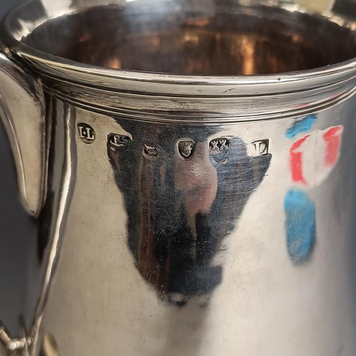 297 - A late 18th century silver tankard, of baluster form, initialled, Newcastle 1777, 11.5 ozt, 14 cm hi... 