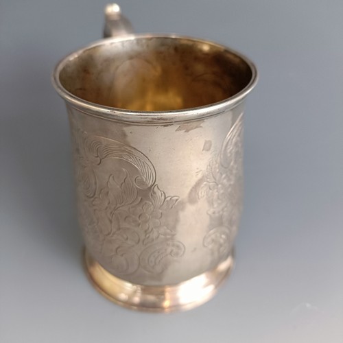 299 - A George II silver baluster mug, later engraved, rococo style decoration, London 1732, 6.1 ozt, 9.5 ... 