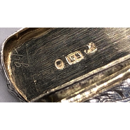 165 - A Victorian silver vinaigrette, of rounded rectangular form, engraved scrolling foliage, Birmingham ... 