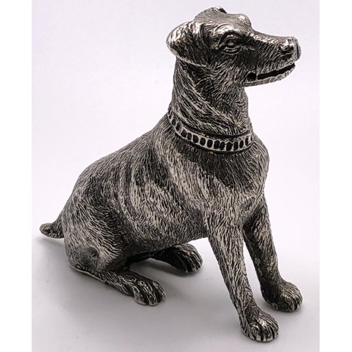 151 - A late Victorian silver vesta case, in the form of a seated dog, London 1890, 1.7 ozt, 6.5 cm high