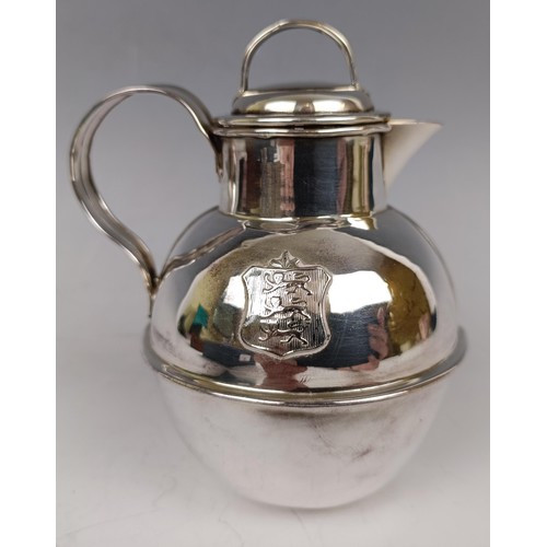 36 - A silver cream jug, in the form of a Guernsey milk jug, probably Birmingham 1905, and a silver cream... 