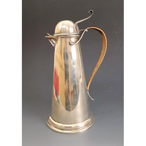 365 - An Arts & Crafts silver hot water jug, of tapering cylindrical form, initialled, London 1900, 19... 