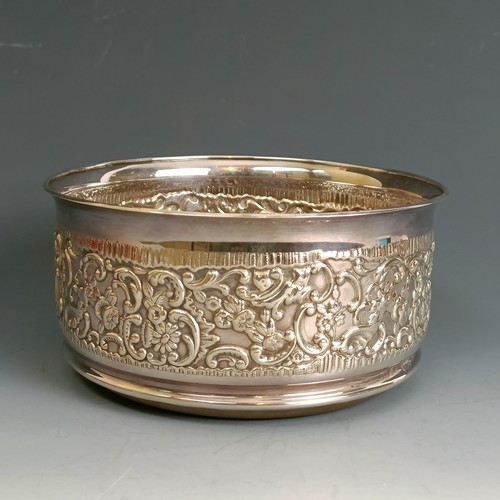 397 - An 18th century style silver wine coaster, Sheffield 1966, 14.5 cm diameter