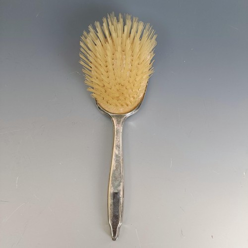 399 - A hairbrush, with floral enamel decoration