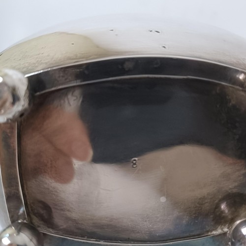 371 - A George V silver hot water jug, with an ebonised handle, Birmingham 1919, all in 18.8 ozt