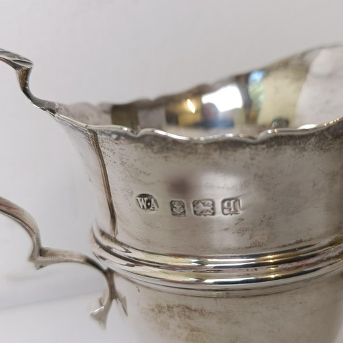 377 - A George V silver sugar bowl, and a silver cream jug, 5 ozt