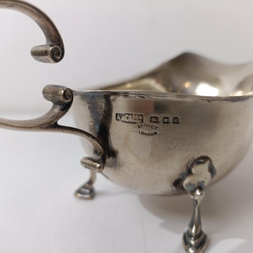 393 - A silver sauce boat, Asprey, London 1931, 2.9 ozt