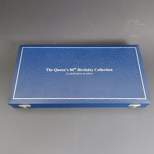 802 - A silver proof coin set, commemorating The Queen's 80th Birthday Collection, cased