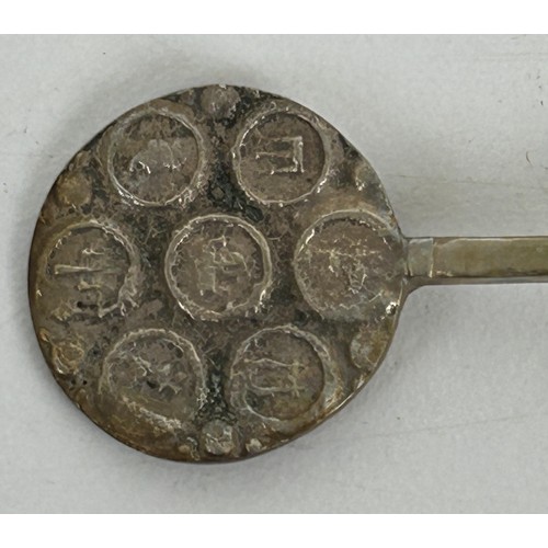 355 - A group of assorted silver coloured metal items, including spoons and bowls