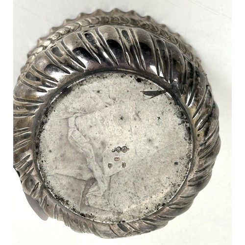 356 - A 17th century style silver bowl, initialed, London 1889, 2.9 ozt, and a silver mounted bottle coast... 