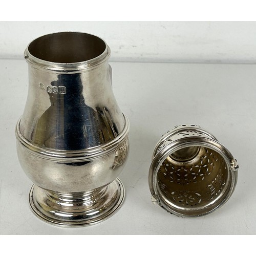 363 - An 18th century style sugar caster, of large proportions, Britannia standard, London 1931, 13.6 ozt,... 