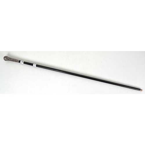 426 - A walking stick, with a silver coloured metal handle, 90 cm