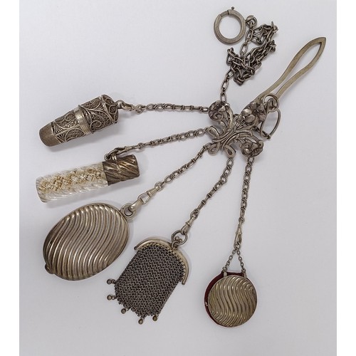 347 - A late 19th century chatelaine, with accessories, and other items