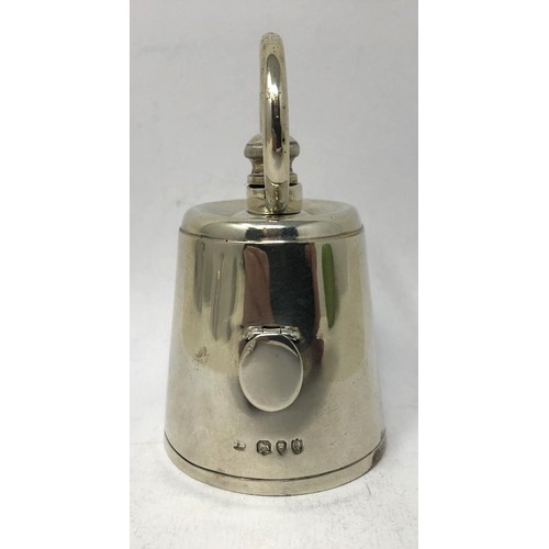 116 - A late Victorian silver pepper grinder, in the form of a bell weight, Joseph Braham, London 1891, 8.... 