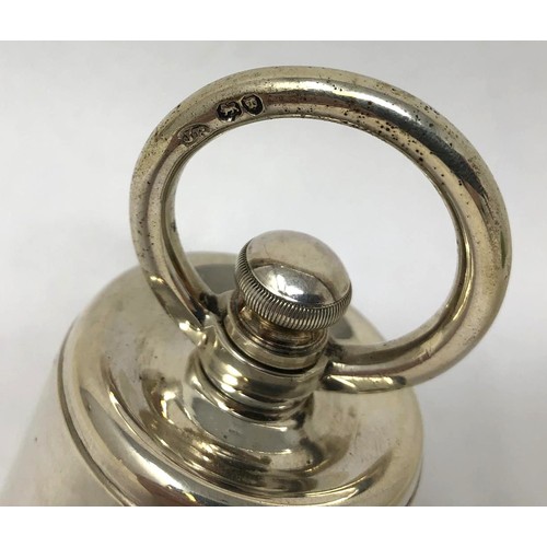 116 - A late Victorian silver pepper grinder, in the form of a bell weight, Joseph Braham, London 1891, 8.... 