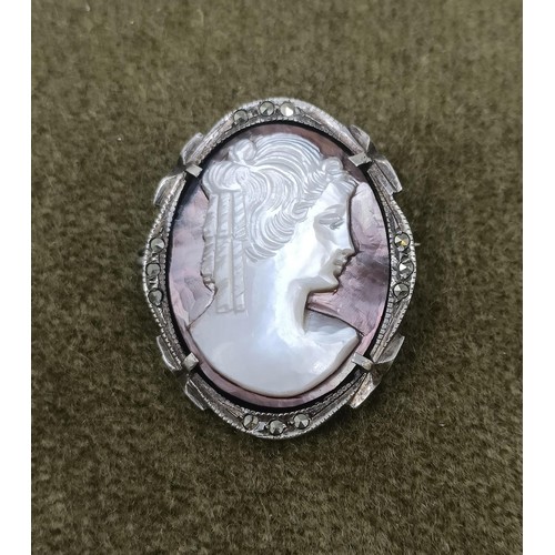 752 - A cameo brooch, in a yellow metal mount, and assorted other cameo jewellery