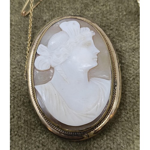 752 - A cameo brooch, in a yellow metal mount, and assorted other cameo jewellery