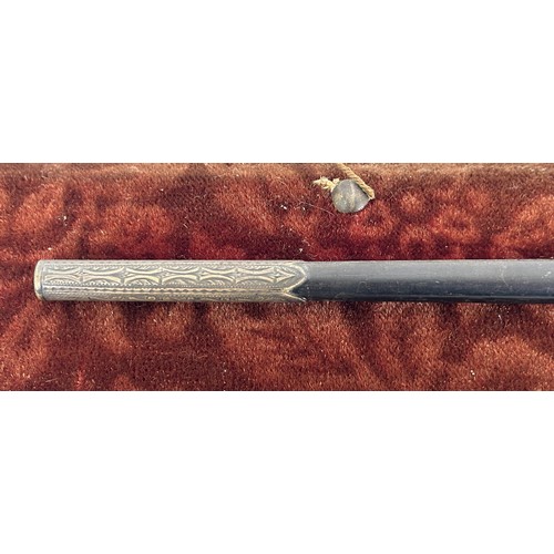 427 - A 19th century conductor's baton, with silver coloured metal mounts, engraved Presented To Rev E J D... 