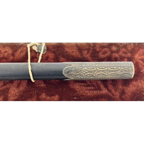 427 - A 19th century conductor's baton, with silver coloured metal mounts, engraved Presented To Rev E J D... 