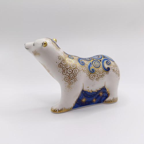 1026 - A Royal Crown Derby paperweight, Polar Bear Cub Standing, another, Imari pattern, in the form of a s... 