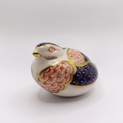 1028 - A Royal Crown Derby Collectors Guild Duckling paperweight, Anniversary Robin paperweight, a bird pap... 