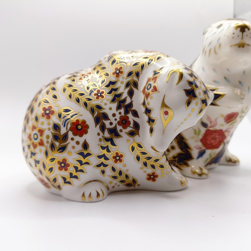 1029 - A Royal Crown Derby Old Imari Beaver paperweight, and an Imari Russian Bear paperweight (2)