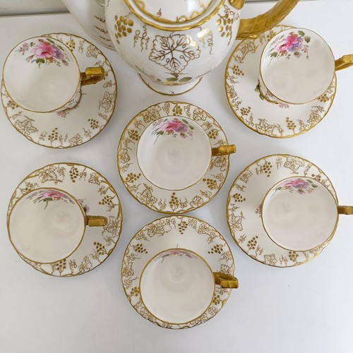 1037 - A Royal Crown Derby Vine pattern part tea service, comprising a teapot, six teacups, and six saucers... 