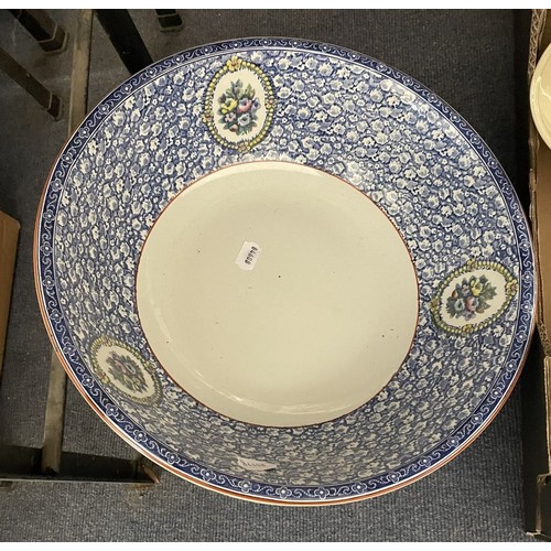 1113 - A blue and white oval meat dish, and assorted other ceramics (5 boxes)