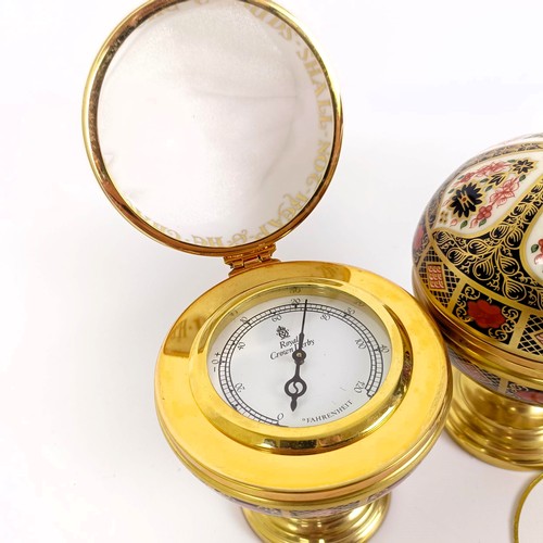 1023 - A Royal Crown Derby Millennium Globe Thermometer, limited edition number 267/1000, and a Royal Crown... 