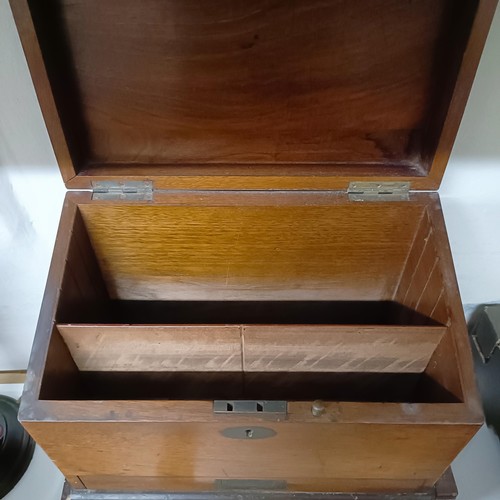 1073 - A knife box, lacking interior, in need of restoration, and two other boxes (3)