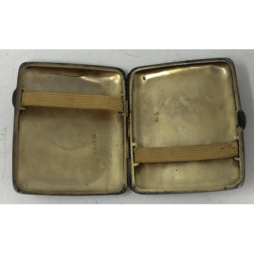 438 - A early 20th century desk calendar, with a silver mount, a cigarette case, and a cigar cutter (3)