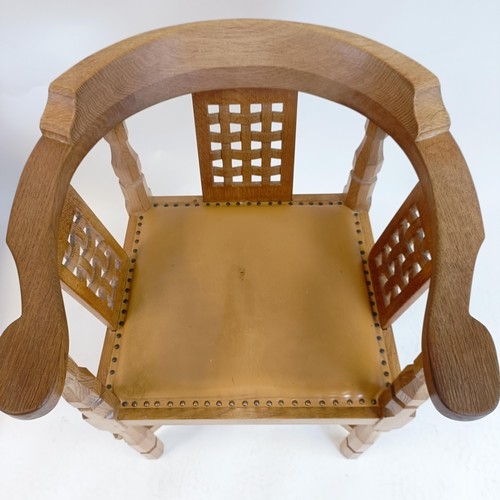 1200 - Robert Mouseman Thompson of Kilburn, a Monk's oak chair, 62 cm wide