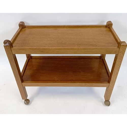 1216 - Robert Mouseman Thompson of Kilburn, a two-tier trolley, 38 cm deep, 76 cm high, 85 cm wide