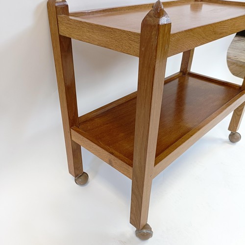 1216 - Robert Mouseman Thompson of Kilburn, a two-tier trolley, 38 cm deep, 76 cm high, 85 cm wide