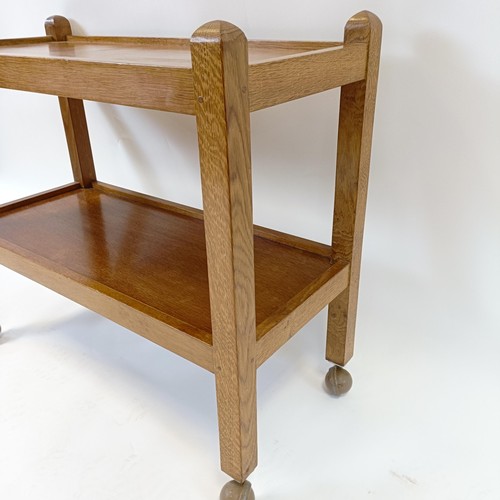 1216 - Robert Mouseman Thompson of Kilburn, a two-tier trolley, 38 cm deep, 76 cm high, 85 cm wide