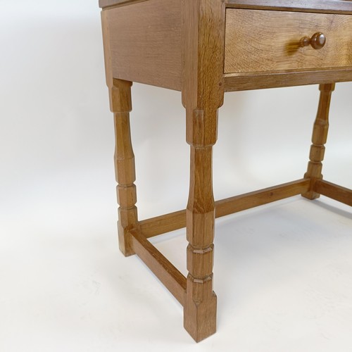 1217 - Robert Mouseman Thompson of Kilburn, a side table, with two drawers, 45 cm deep, 74 cm high, 91 cm w... 