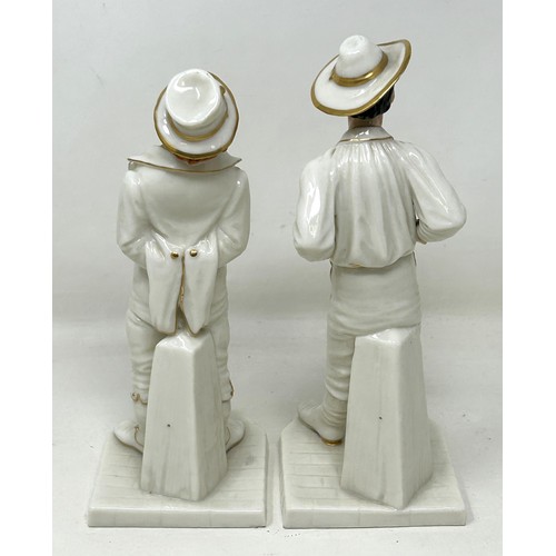 1131 - A Royal Worcester figure of a gentleman, 17 cm high, and another (2)