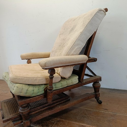 1270 - A Victorian invalids adjustable chair, by Carter of London, with enamel makers plaque