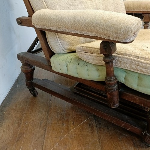 1270 - A Victorian invalids adjustable chair, by Carter of London, with enamel makers plaque