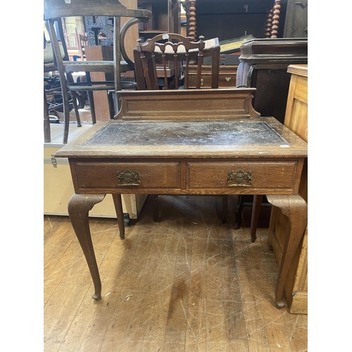 1324 - A satin walnut chest, having two short and three long drawers, 101 cm wide, a painted dressing chest... 