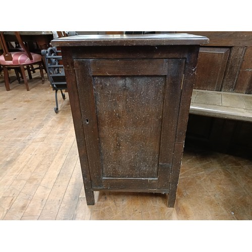 1326 - A pew, 150 cm wide, an oak cupboard, a single chair, two folding chairs, a clothes rail, a small tab... 