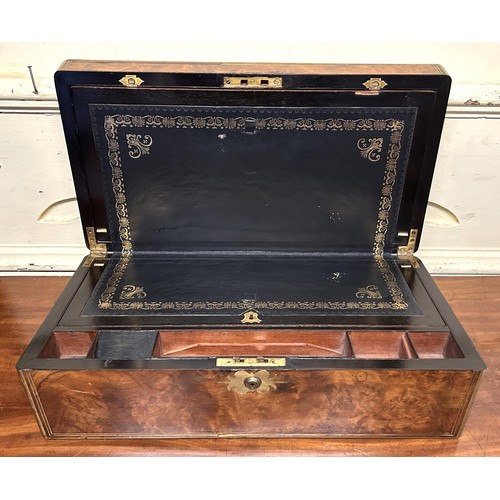 1229 - A 19th century walnut writing slope, 51 cm wide