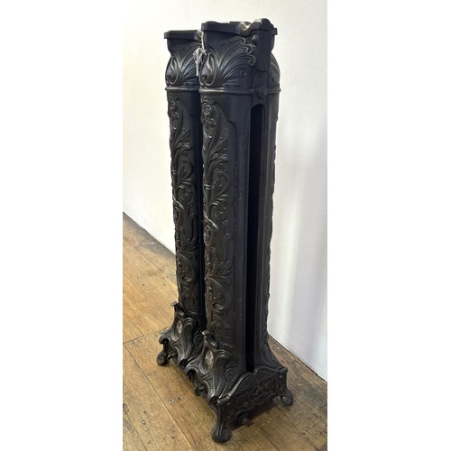 1277 - A Victorian style cast iron radiator, 95 cm high x 32 cm wide