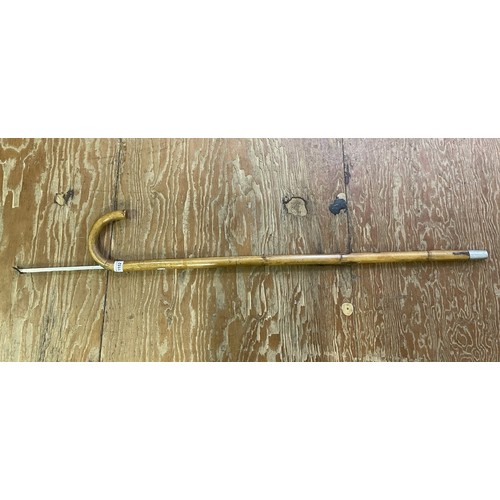 1152 - An early 20th century horse measuring walking stick