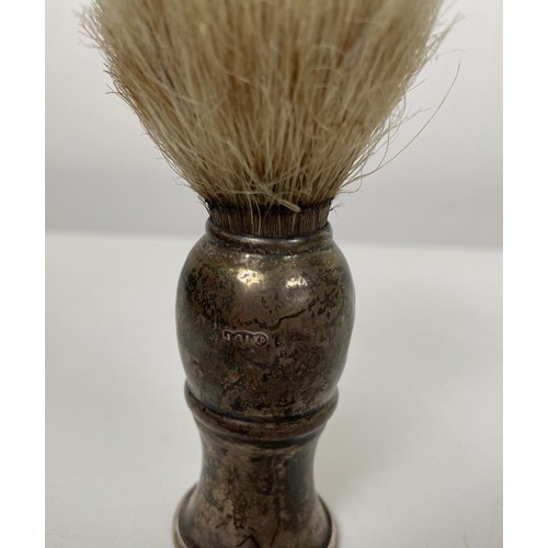 1165 - A George V silver cased shaving brush, other shaving brushes and assorted vintage clothes brushes (b... 