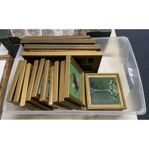 1169 - Assorted early 20th century tiles, all framed (box)