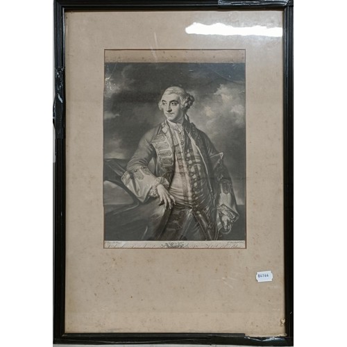 1193 - A 19th century portrait print, 40 x 28 cm, two other prints and a reproduction map (4)