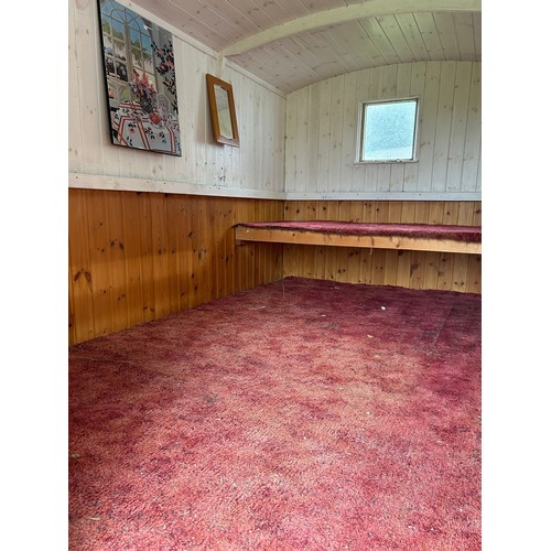 54 - ***Regretfully withdrawn*** A Victorian shepherd's hut, with a draw bar and steps, ideal to use as i... 