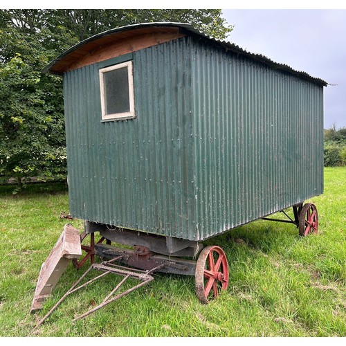 54 - ***Regretfully withdrawn*** A Victorian shepherd's hut, with a draw bar and steps, ideal to use as i... 